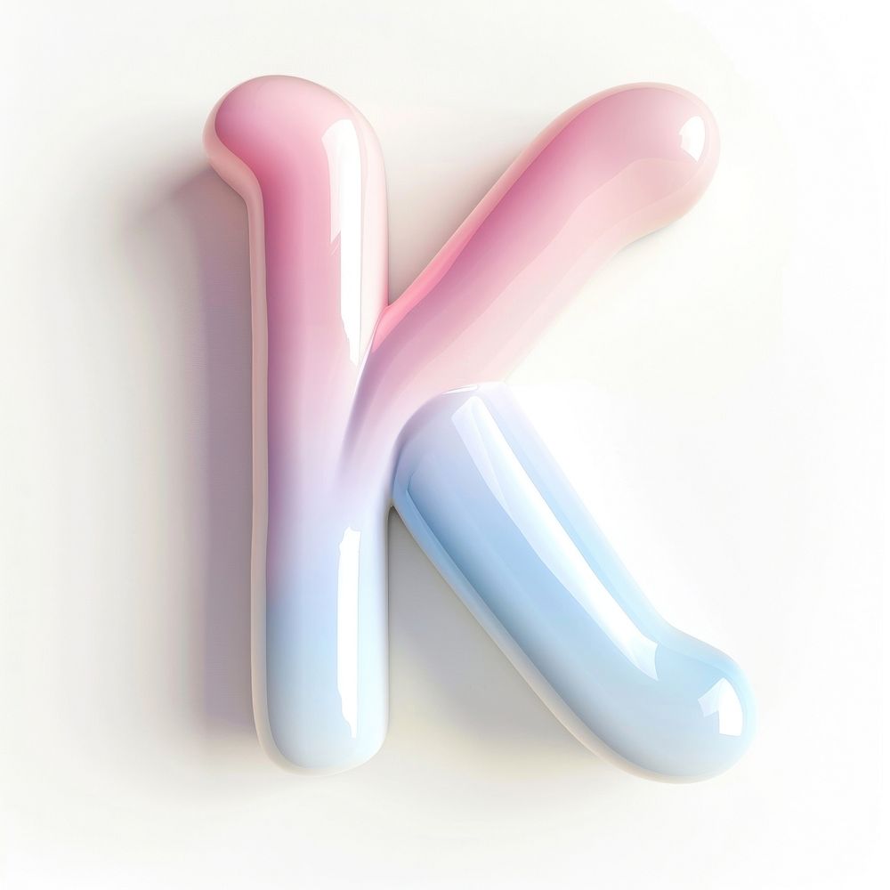 Letter K white background toothpaste balloon.