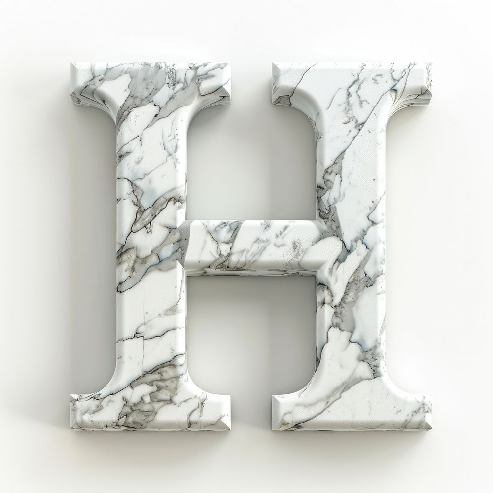 Letter H marble number symbol.