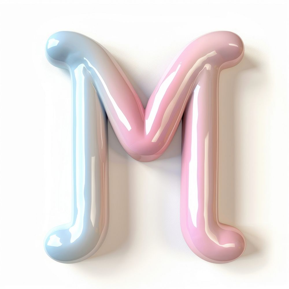 Letter M symbol number white background.