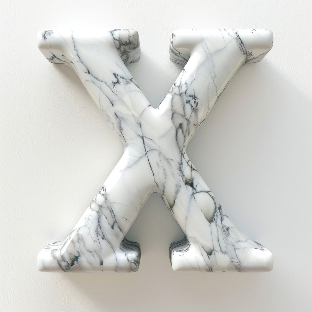 Letter X shape white white background.