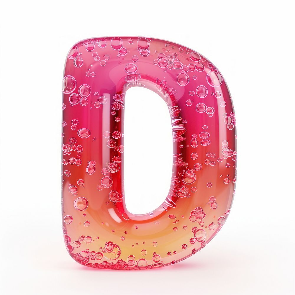 Letter D number bubble symbol.