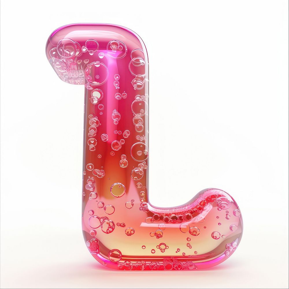 Letter L number symbol pink.