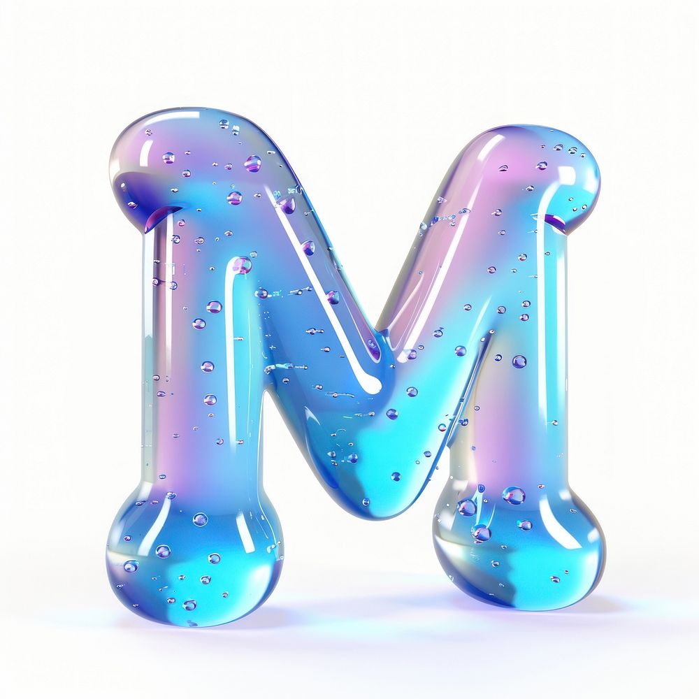 Letter M number symbol blue.