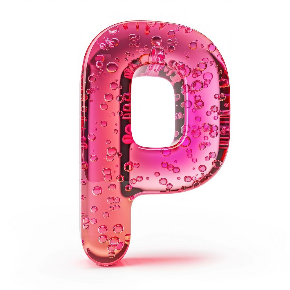 Letter P number symbol pink.