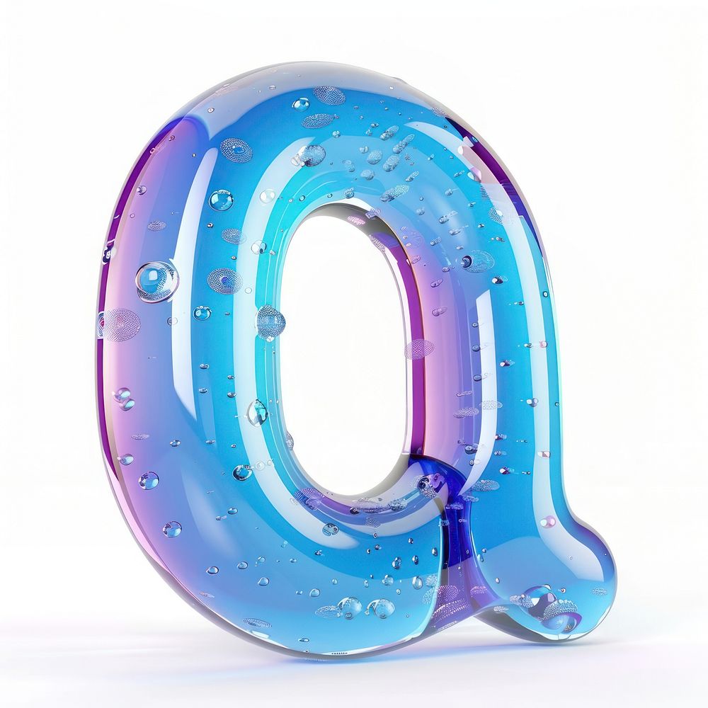 Letter Q bubble number symbol.