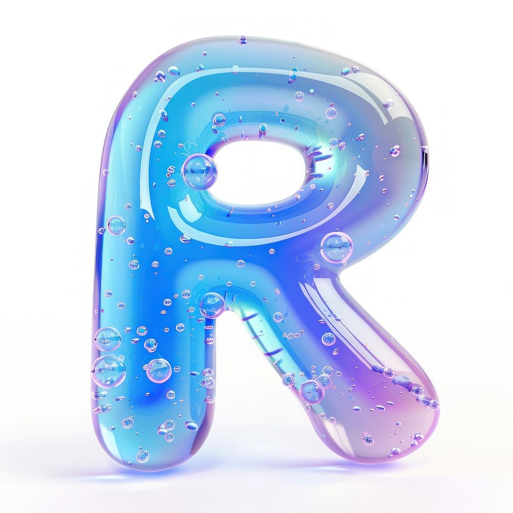 Letter R number symbol blue.