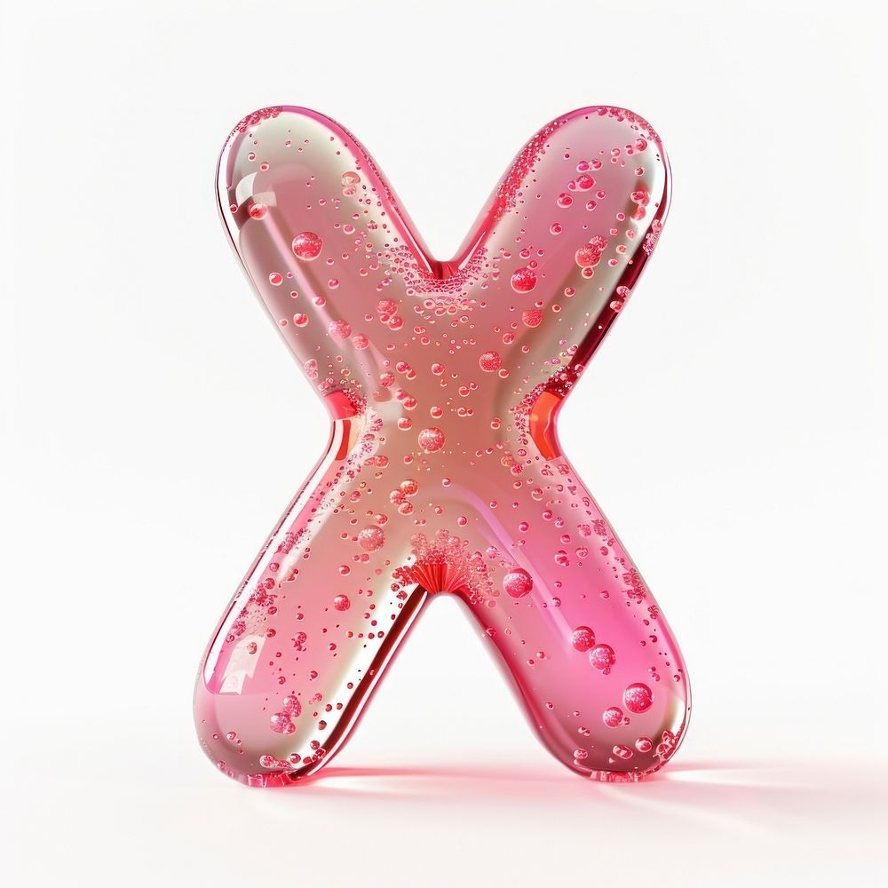 Letter X shape pink red.