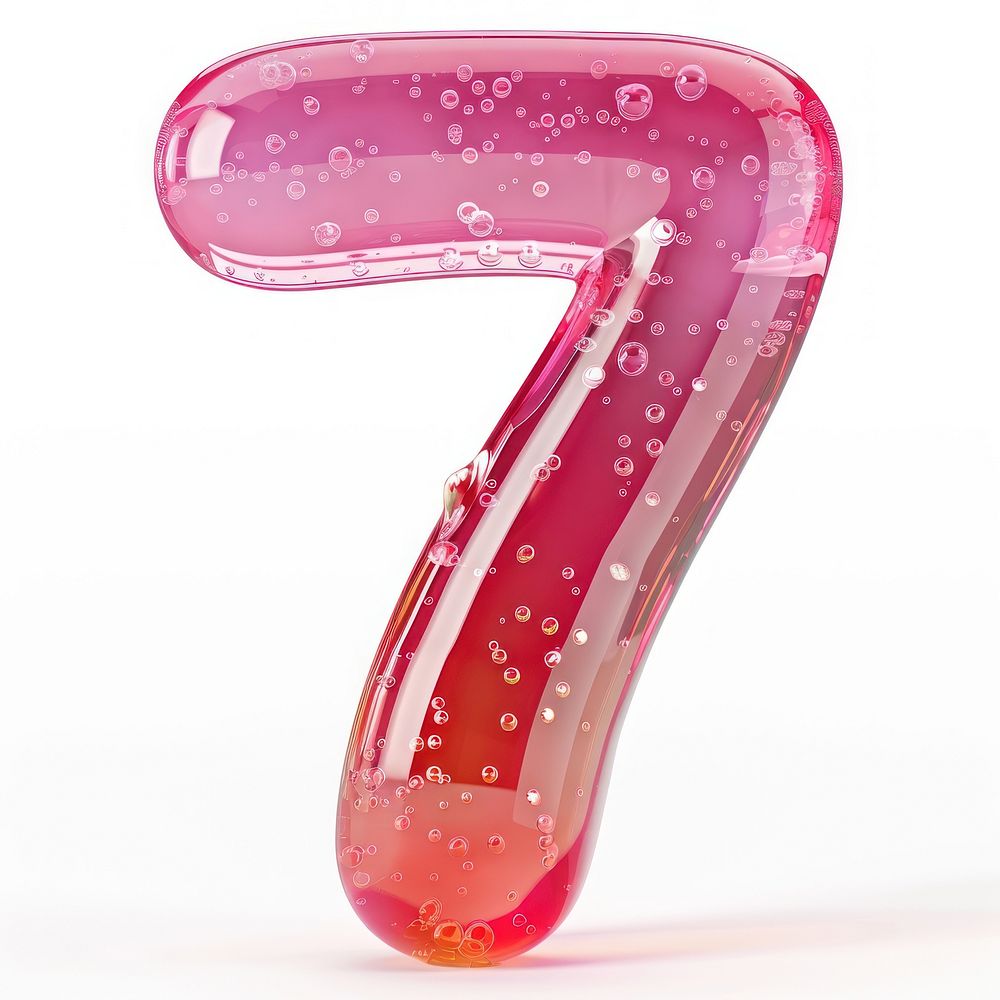 Number 7 number symbol pink.