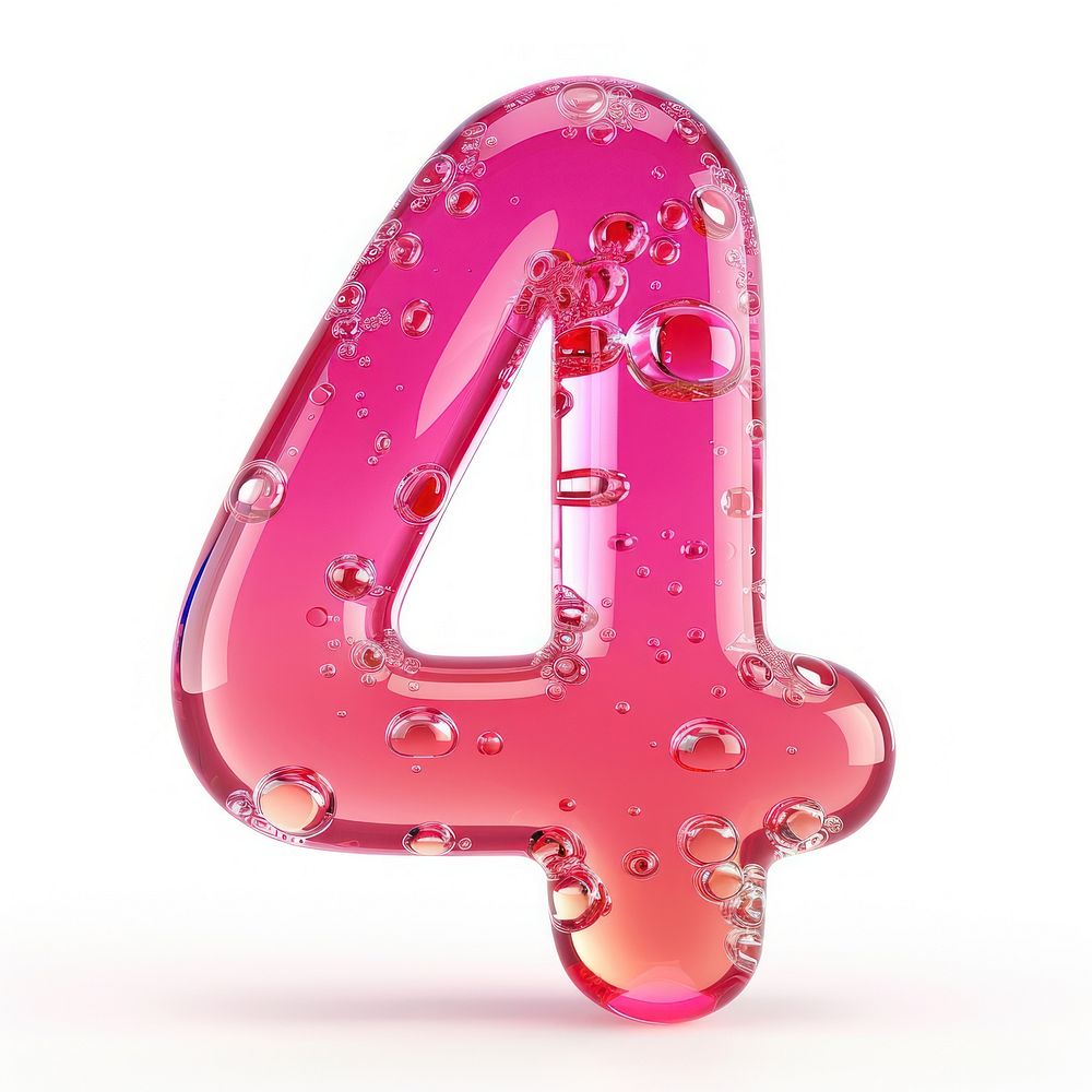 Number 4 number symbol pink.