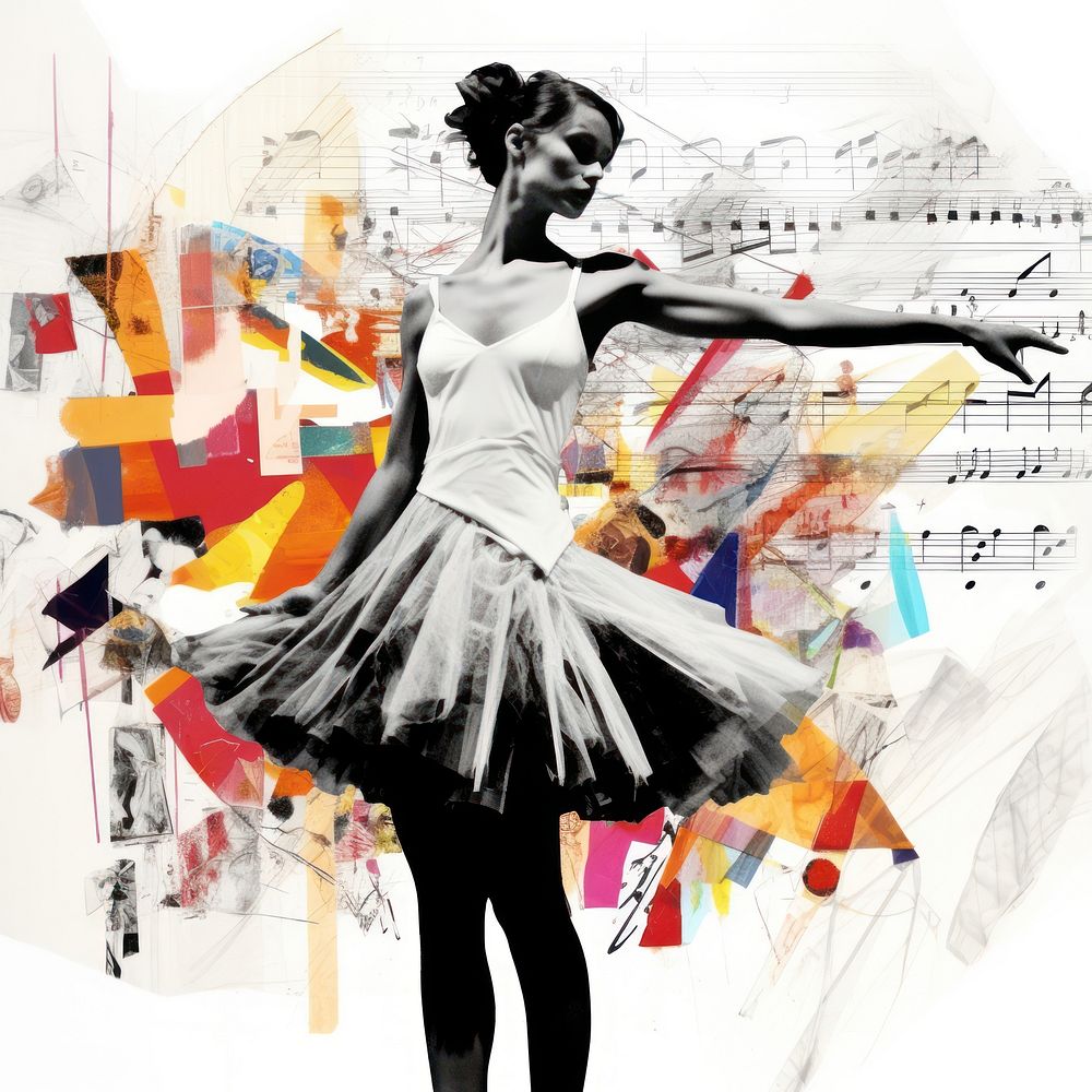 Paper collage of Dancer art dancing dancer.