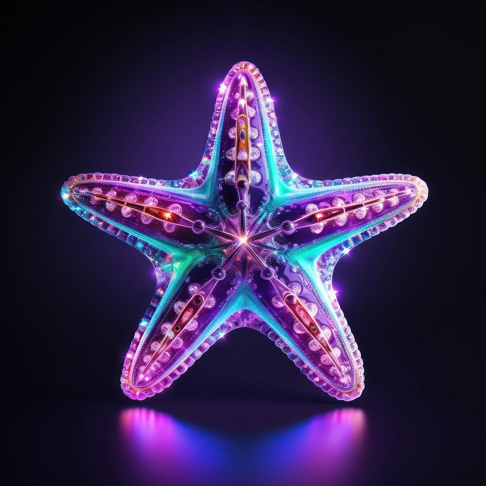 Starfish light neon invertebrate.