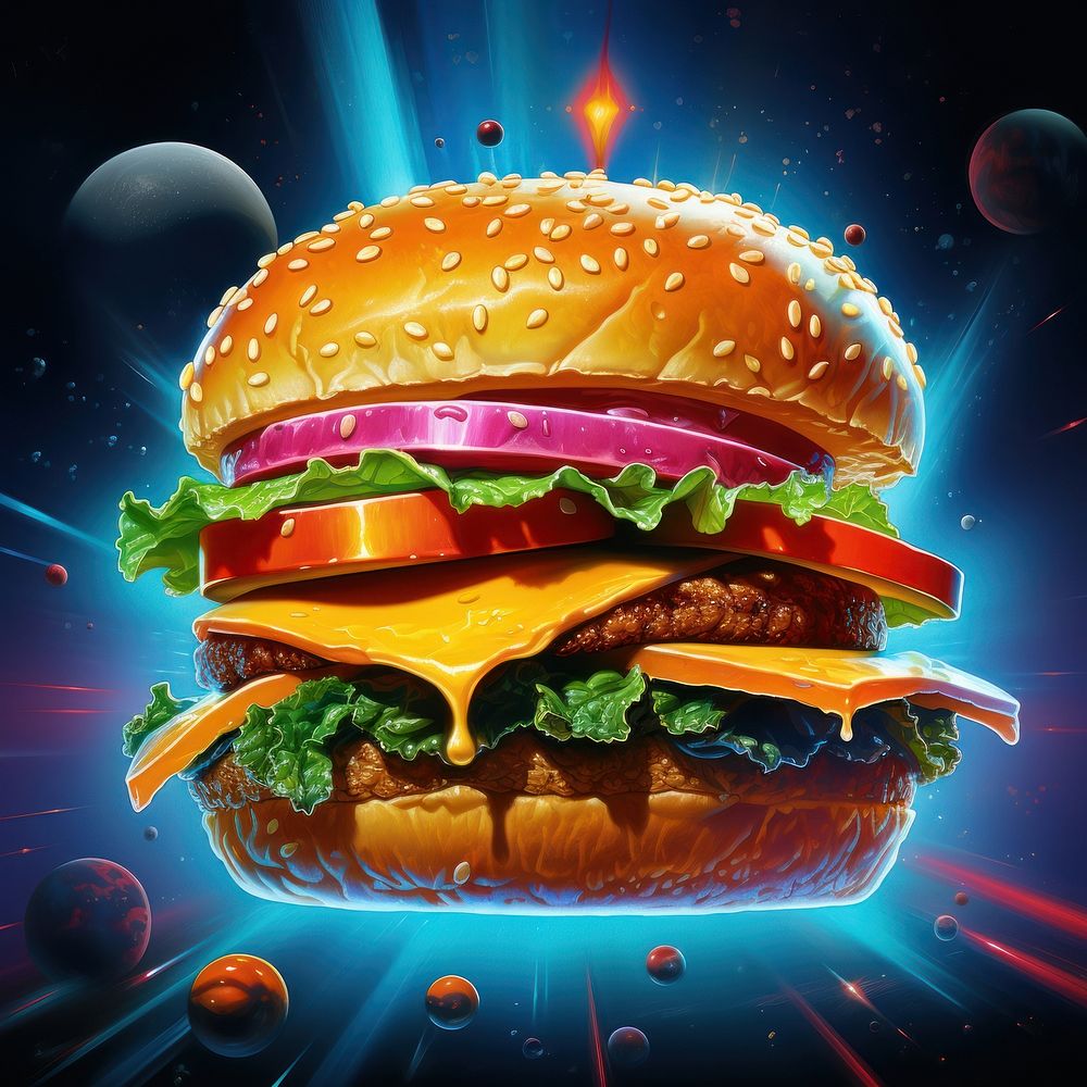 Number 1 burger food advertisement hamburger.
