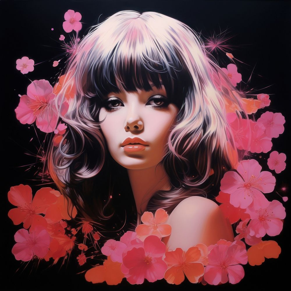 Sakura art painting portrait.