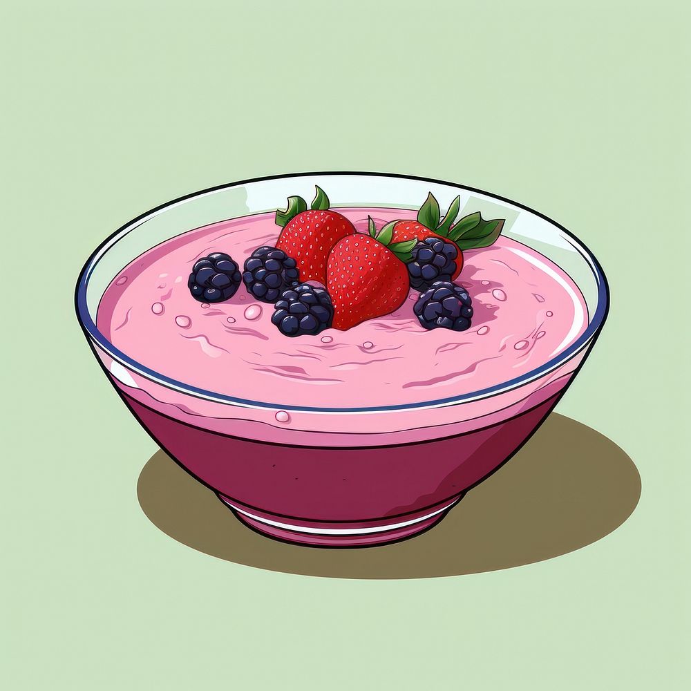 Acai berry smoothie bowl dessert fruit plant.