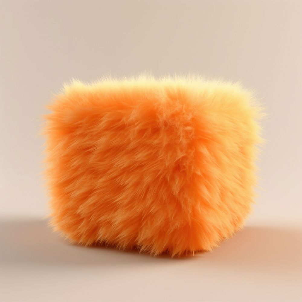 Fluffy Orange Fur Cuboid Furniture Premium Photo Illustration Rawpixel