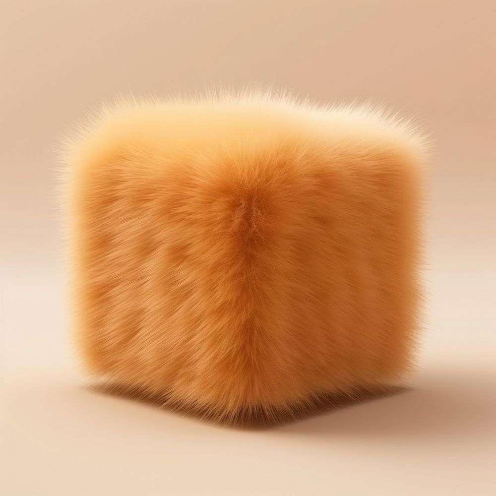 Fluffy brown fur cuboid mammal furniture softness.