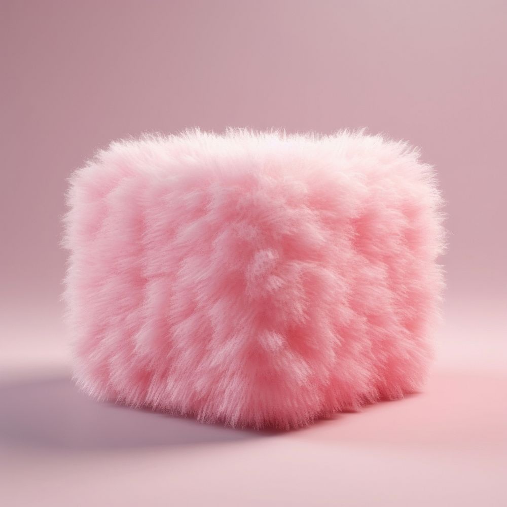 Fluffy fur cuboid shape furniture softness textile.