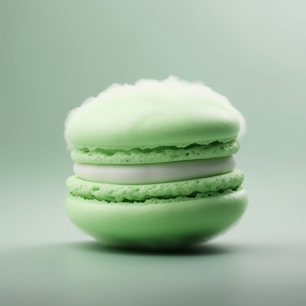 Fluffy fur green macaron macarons food confectionery.