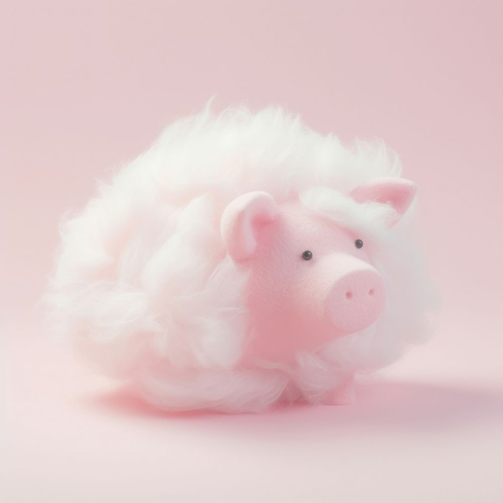 Fluffy piggy bank mammal animal representation.