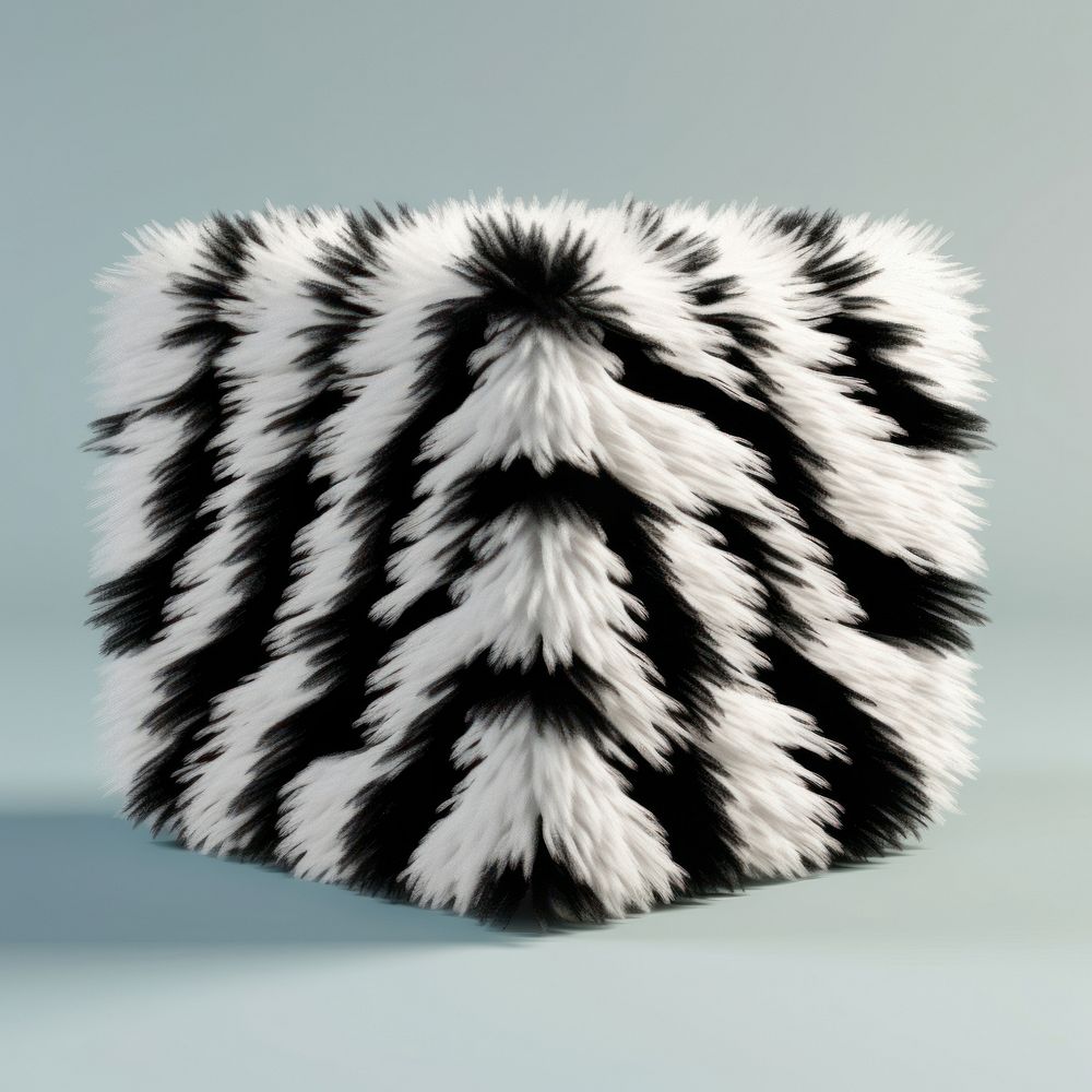 Fluffy zebra fur cuboid mammal furniture wildlife.