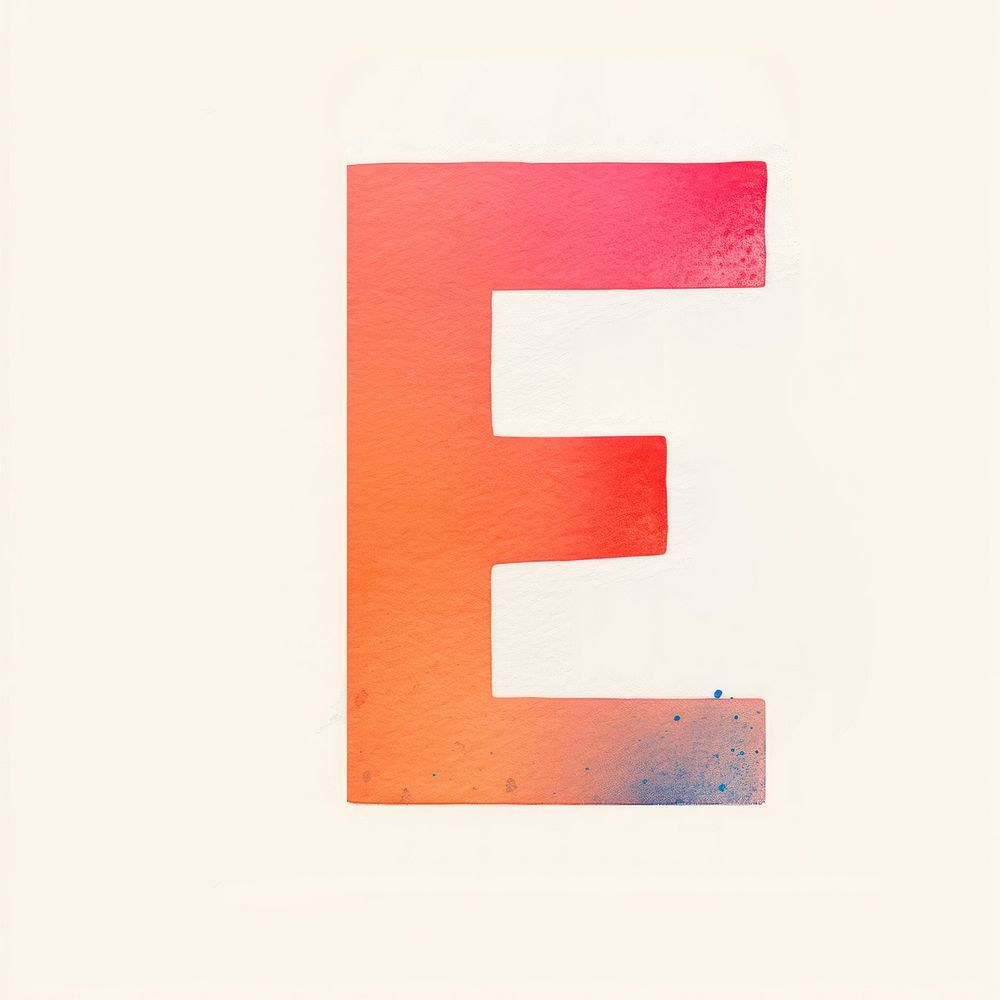 Letters E number text art.