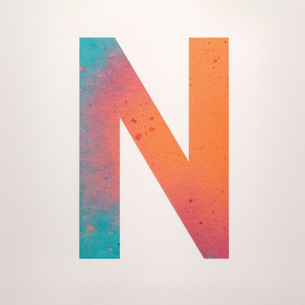 Letters N text number art.