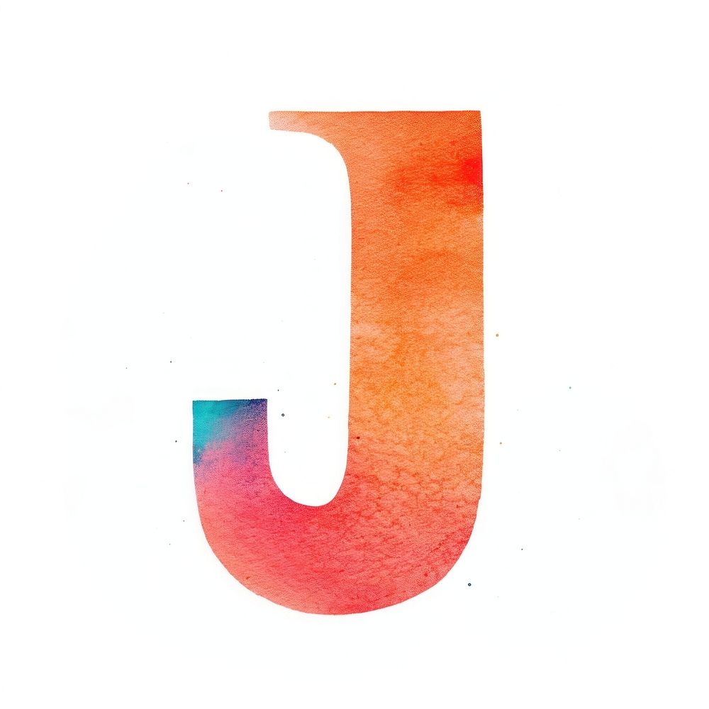 Letters J text number white background.