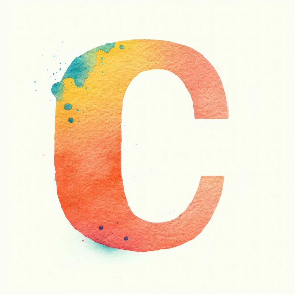Letters C text number white background.