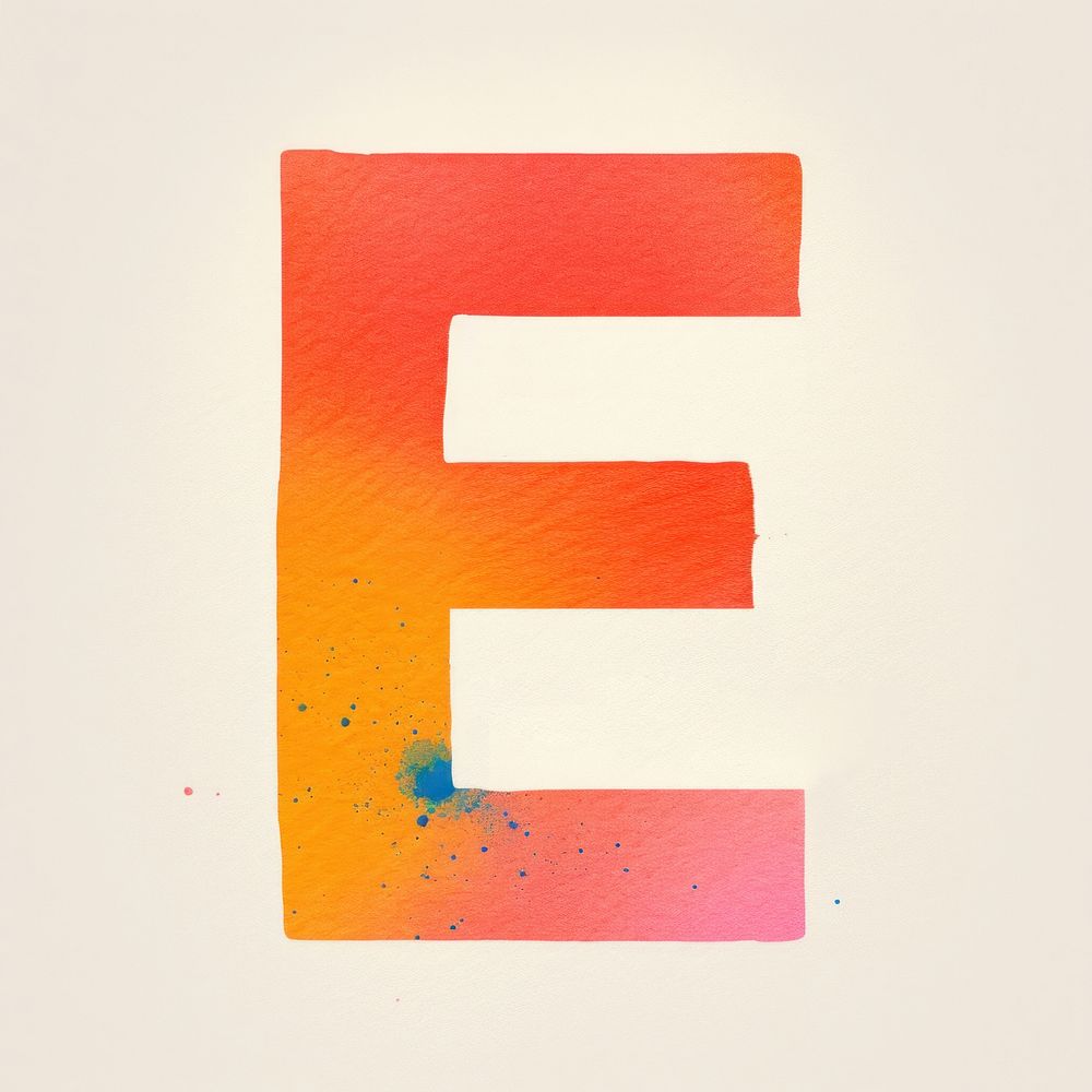 Letters E number text art.