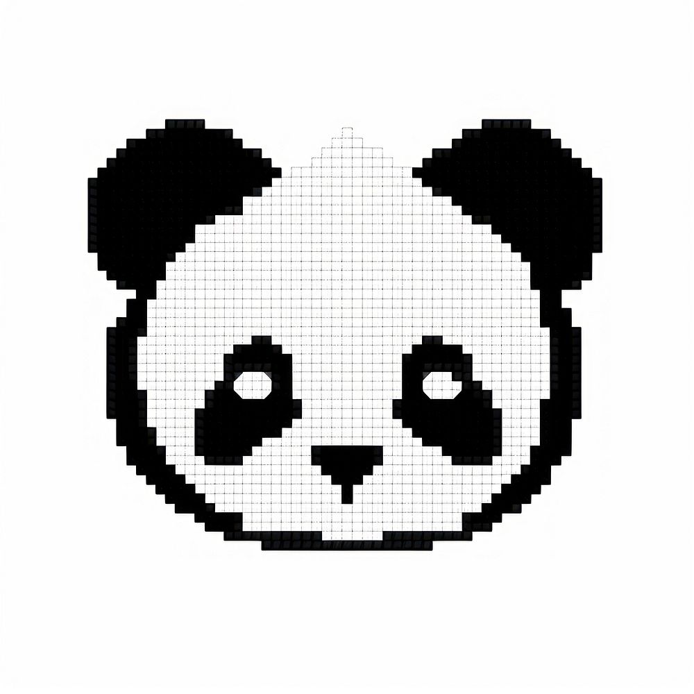 Cross stitch panda face mammal bear creativity.