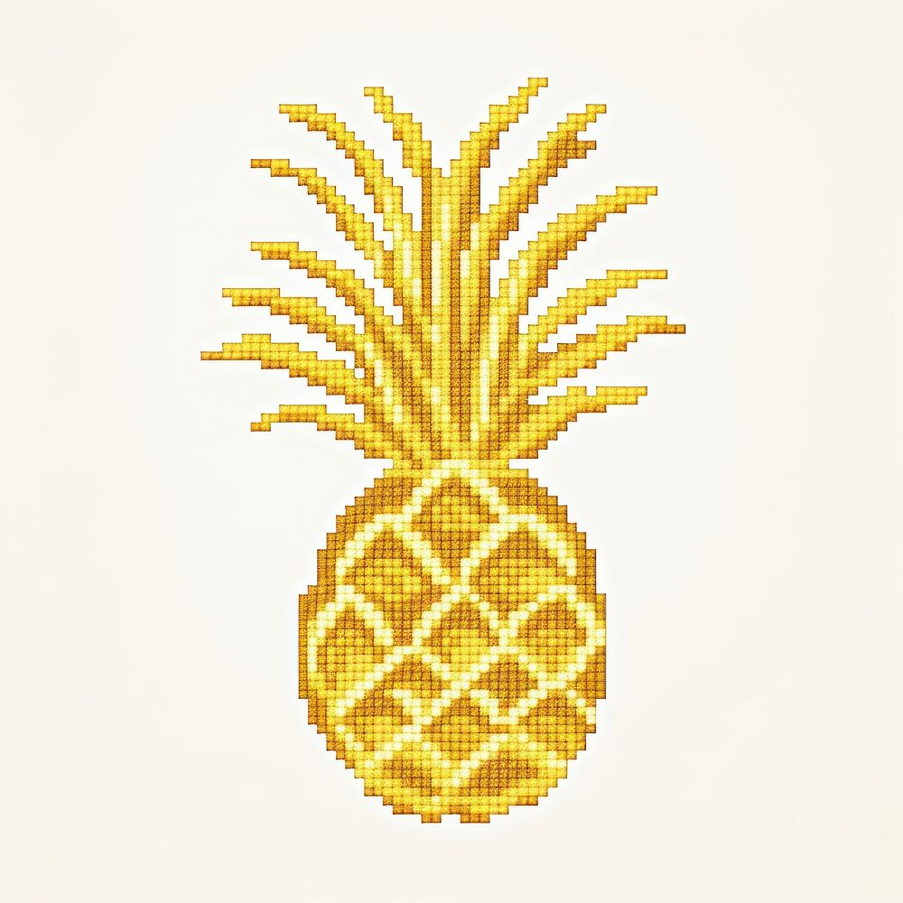 Cross stitch pineapple fruit plant food.