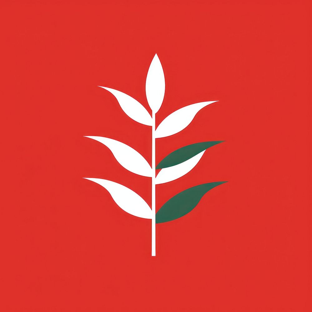 Cardinal flower plant leaf logo.