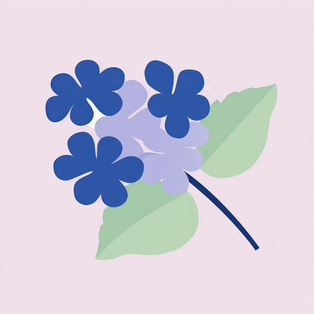 Hortensia graphics cartoon flower.