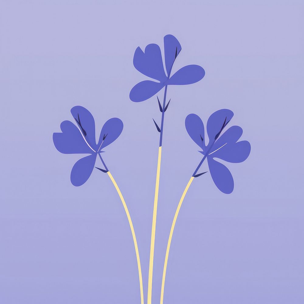 Perennial flax graphics cartoon flower.