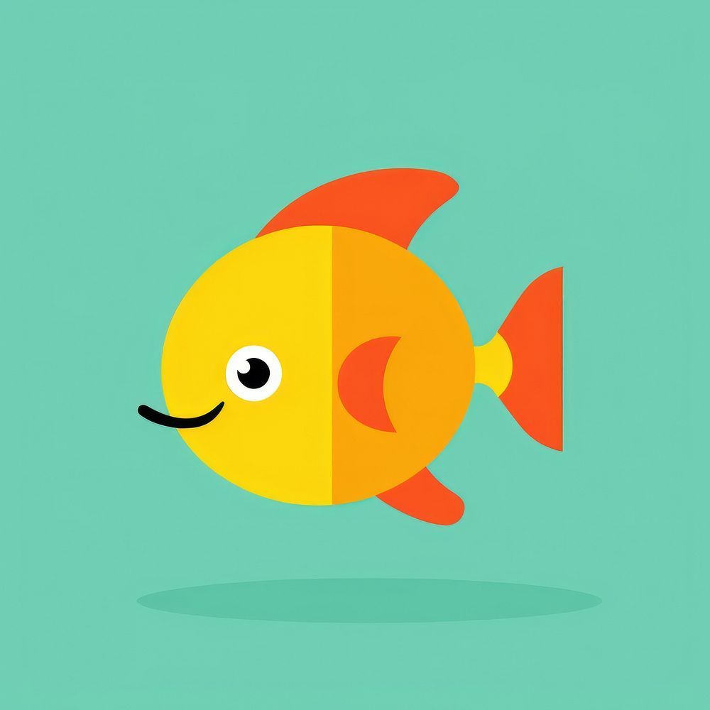 Piranha goldfish cartoon animal.