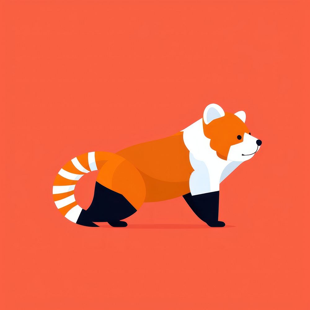 Red panda cartoon animal mammal.