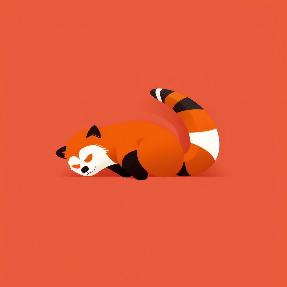Red panda wildlife cartoon animal.