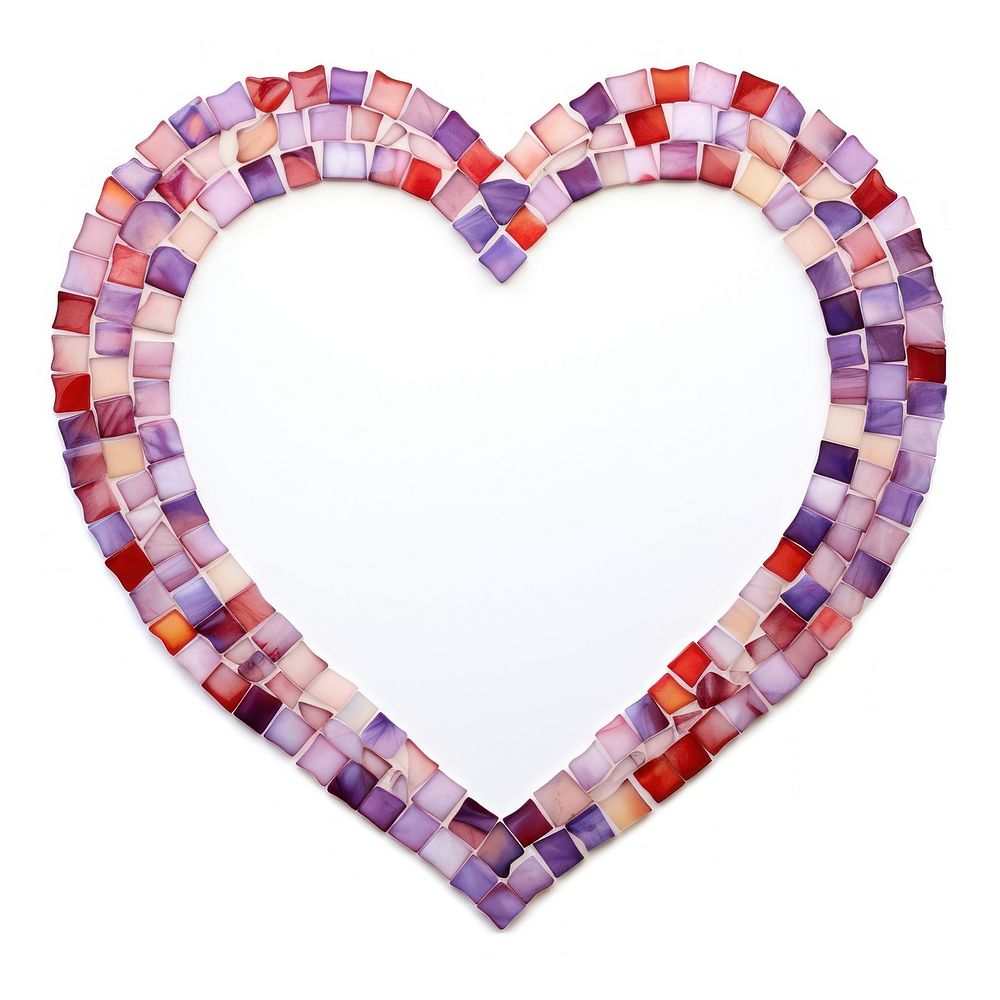 Heart-shaped purple white background accessories.