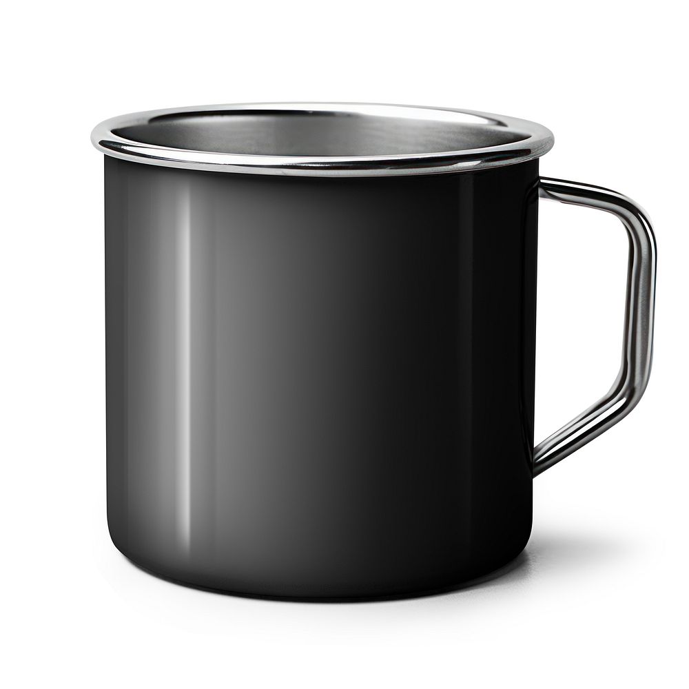 Black stainless enamel mug