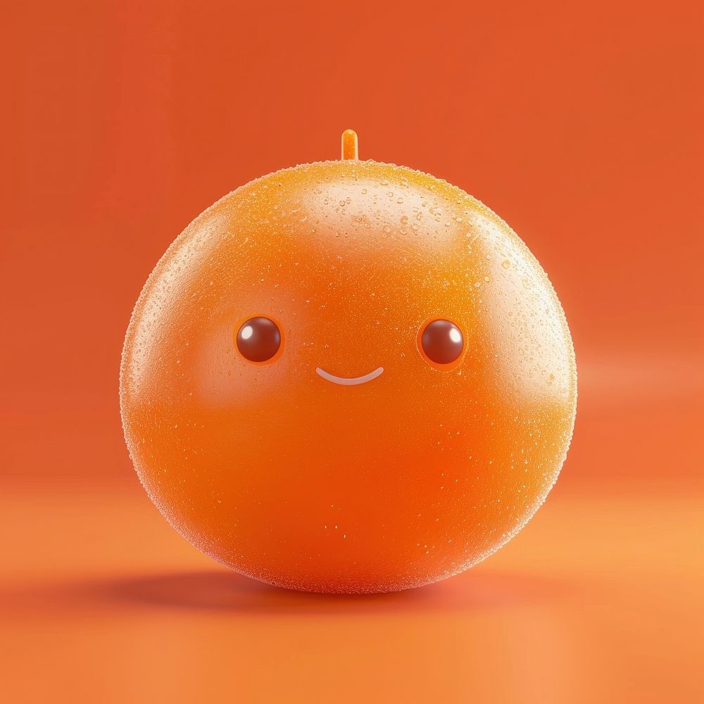 Orange character playful face food anthropomorphic clementine.