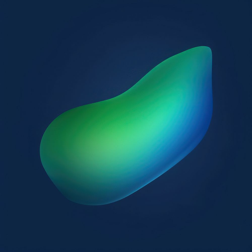 Abstract blurred gradient illustration organic shape green blue astronomy.