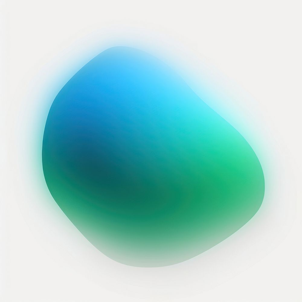 Abstract blurred gradient illustration organic shape turquoise sphere green.