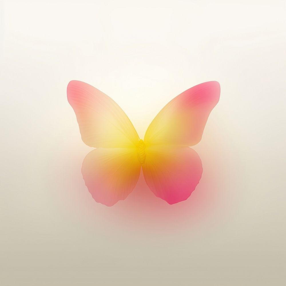 Abstract blurred gradient illustration butterfly yellow petal pink.