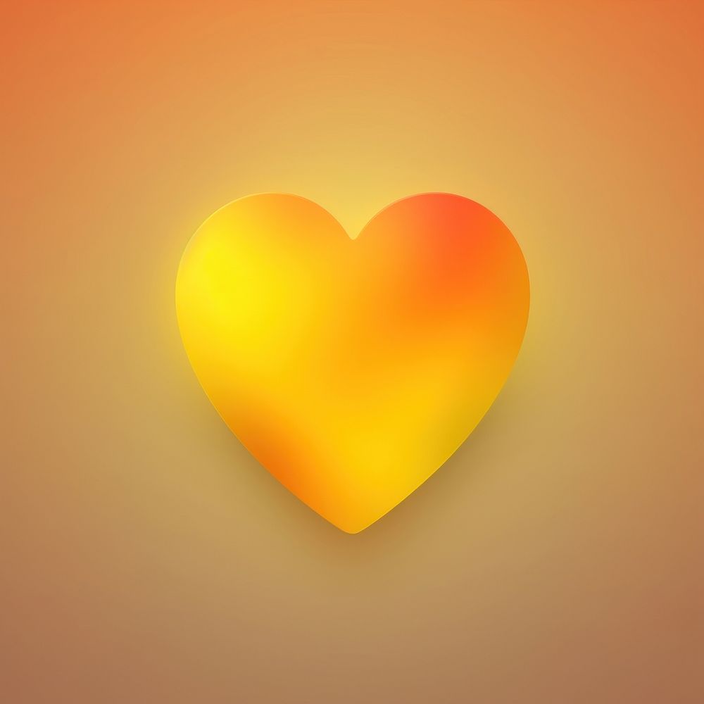 Abstract blurred gradient illustration heart yellow light illuminated.
