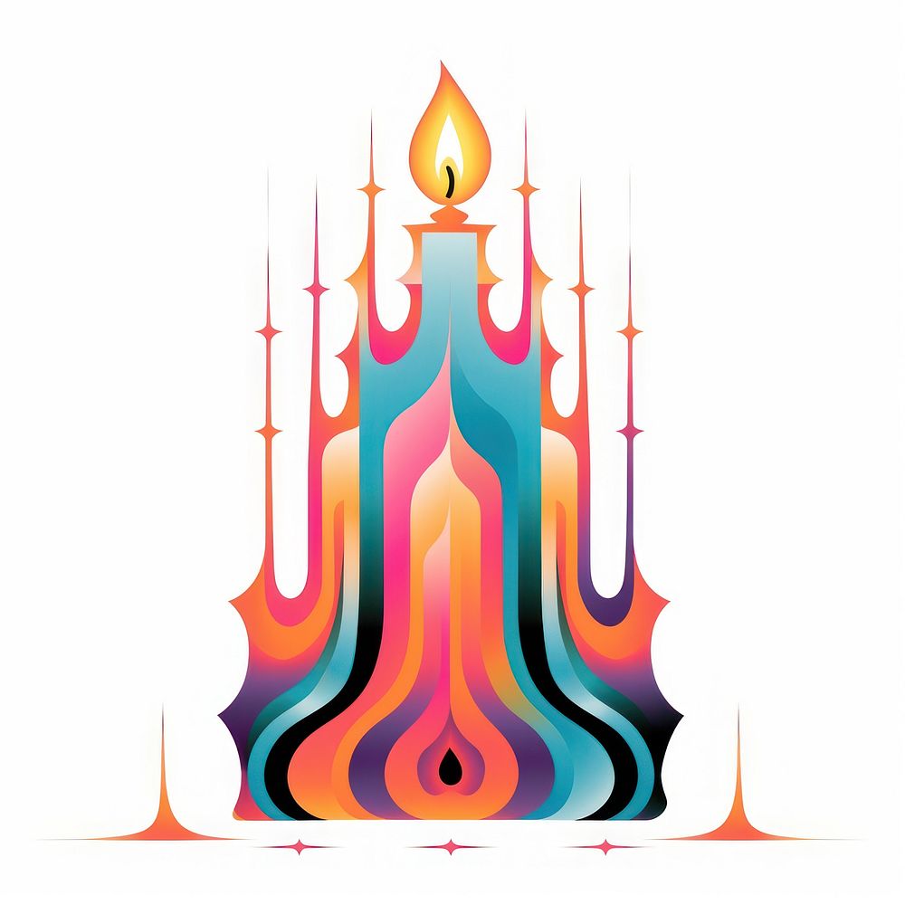 An abstract Graphic Element of candle fire art spirituality.