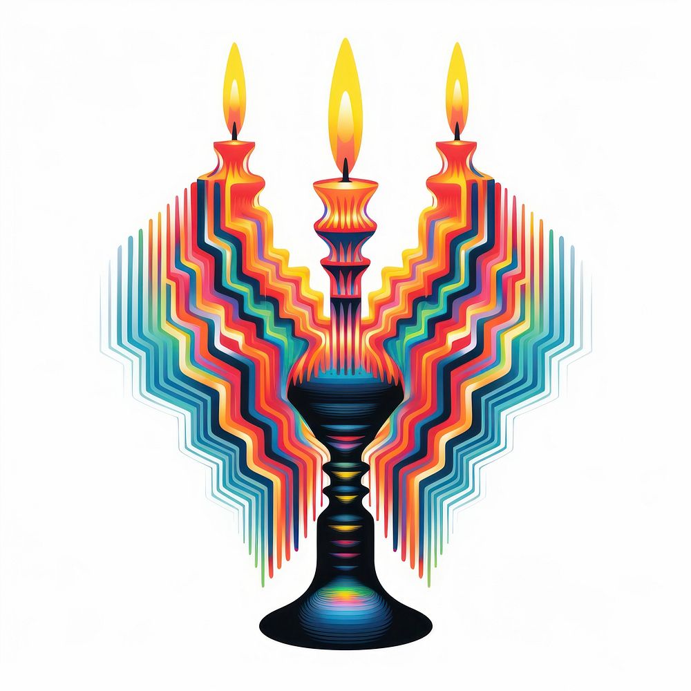 An abstract Graphic Element of candlestick fire spirituality illuminated.