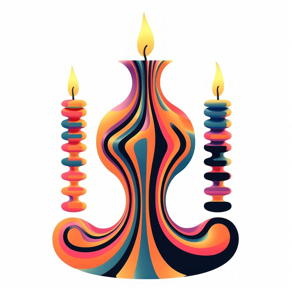 An abstract Graphic Element of candlestick fire spirituality illuminated.