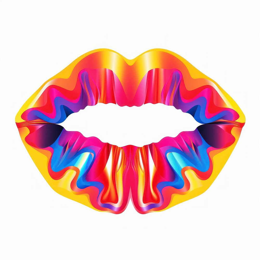 An abstract Graphic Element of mouth lipstick accessories creativity.