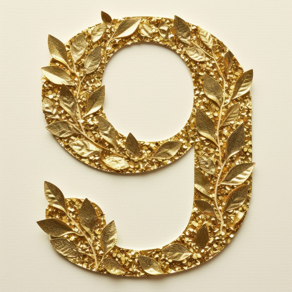 Gold jewelry number font.