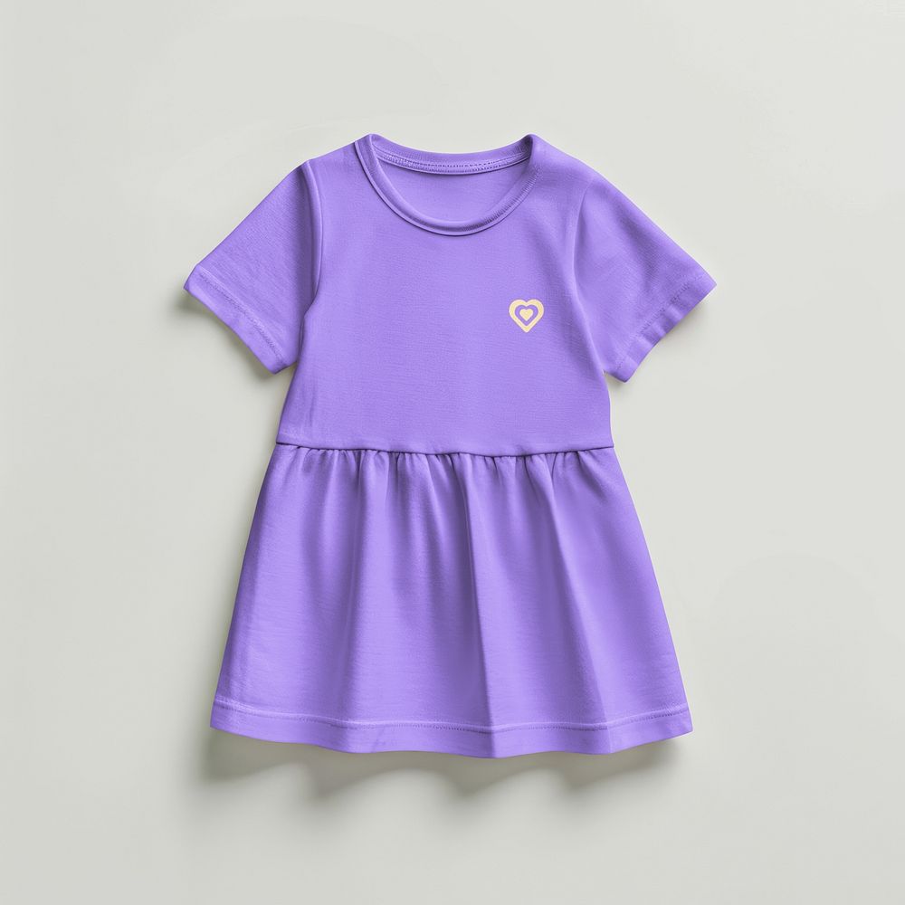 Little girl's purple dress mockup psd